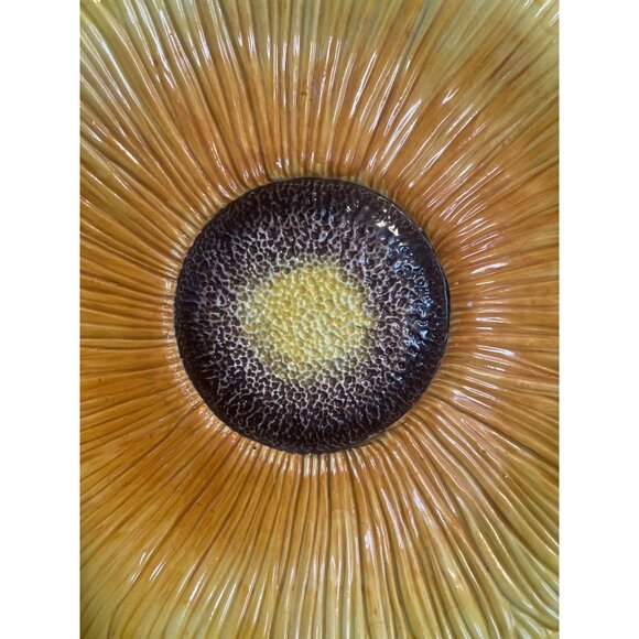 Sunflower Ceramic Decorative Plate Made In ITALY Serving Pottery 10" Diameter - Picture 2 of 11